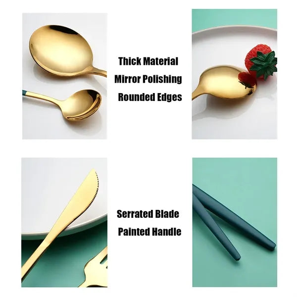 Mirror polishing stainless steel cutlery set