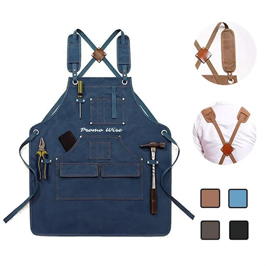 Waterproof Canvas Carpenter Work Apron with Tool Pocket