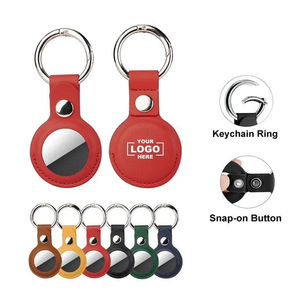 PU Leather Tag Holder with Keyring