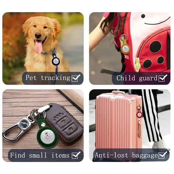 PU Leather Tag Holder with Keyring