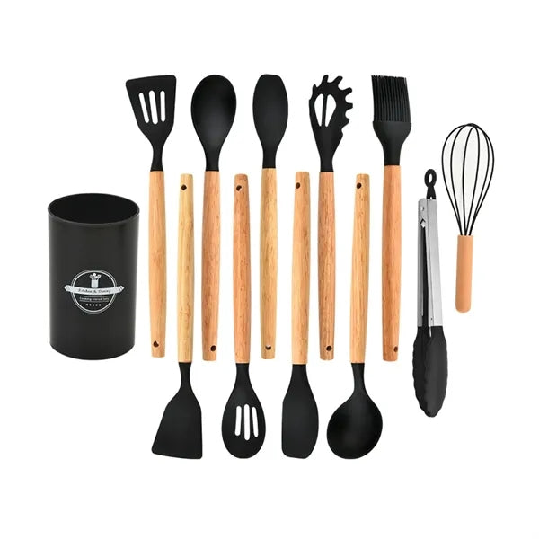 Non Stick Silicone Cooking Utensils Set with Holder