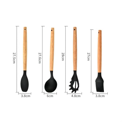 Non Stick Silicone Cooking Utensils Set with Holder