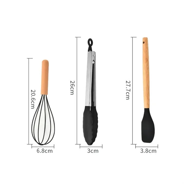 Non Stick Silicone Cooking Utensils Set with Holder