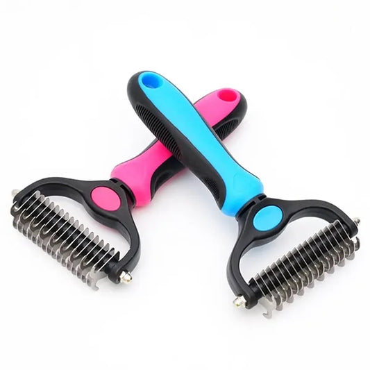 Double Sided Deshedding Grooming Brush For Dogs Cats Pets