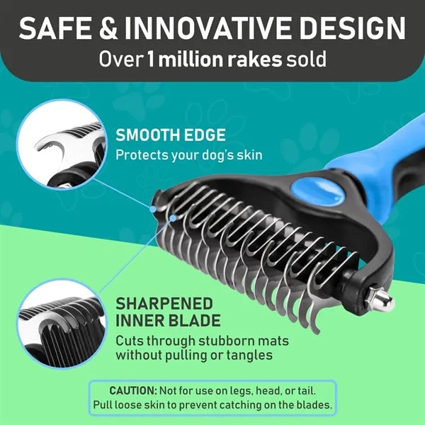 Double Sided Deshedding Grooming Brush For Dogs Cats Pets