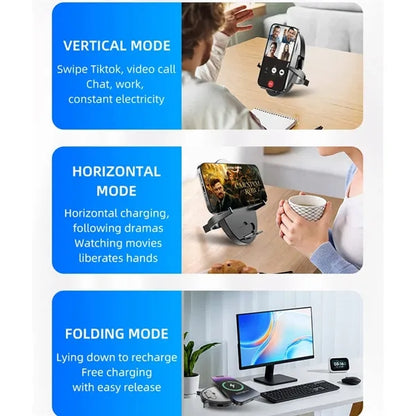 Folding 15W Fast Charging Mobile Phone Holder Wireless Charg