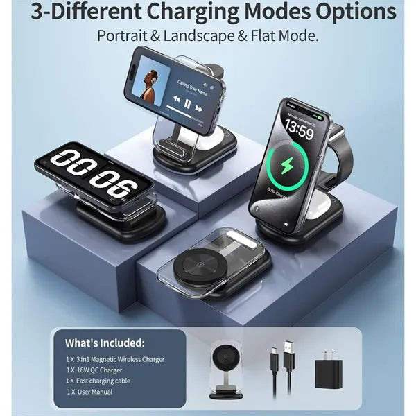 3 in 1 Magnetic Wireless Fast Charger