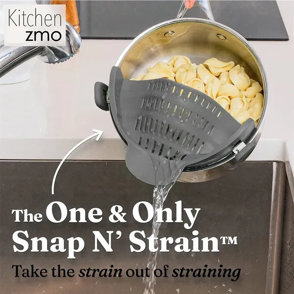Adjustable Universal Silicone Strainer With Snap-On