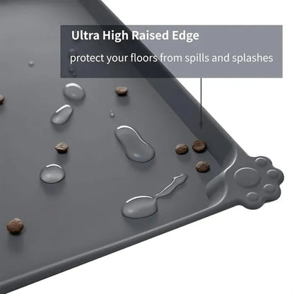 Waterproof Pet Feeding Mat With High Raised Edges