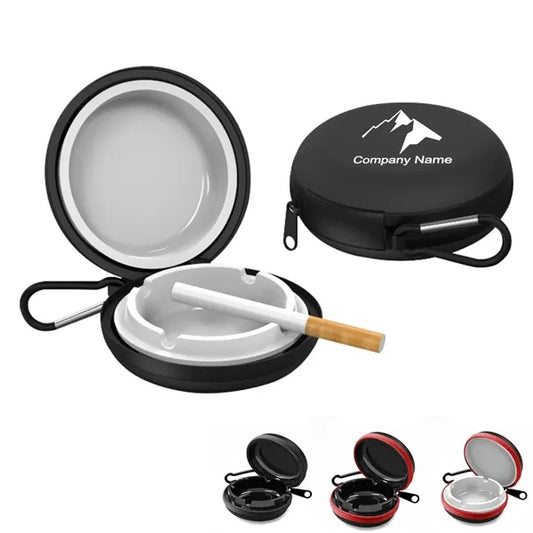 Mini Round Travel Ashtrayportable Car Ashtray With Lid
