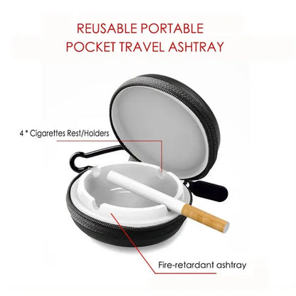 Mini Round Travel Ashtrayportable Car Ashtray With Lid