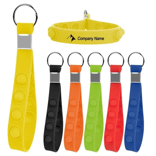 Custom Printed Push Pop Stress Reliever Keychain