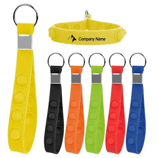 Custom Printed Push Pop Stress Reliever Keychain
