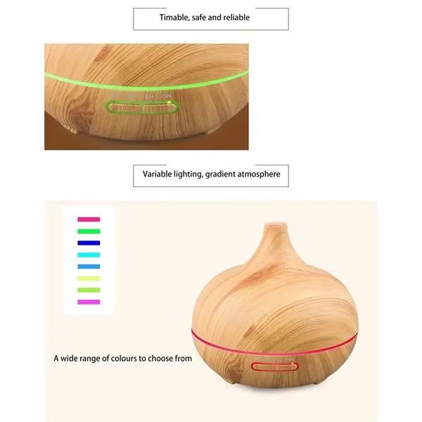 Wood Grain Aromatherapy Humidifiers Bluetooth Speaker