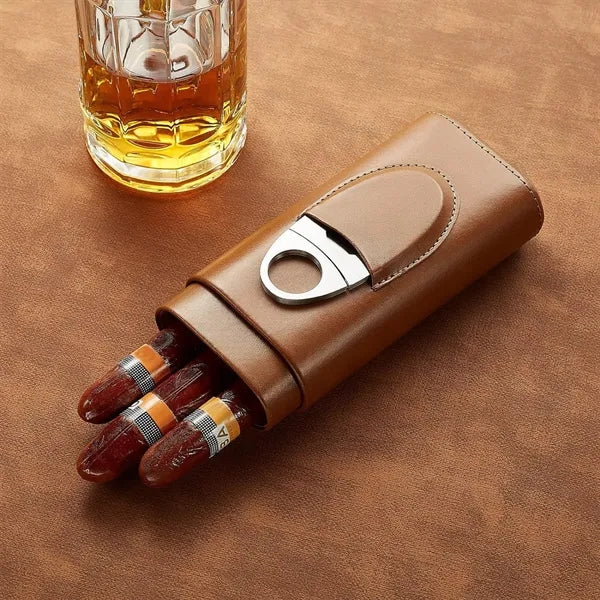 Cigar Gift Box Case Portable With Cutter