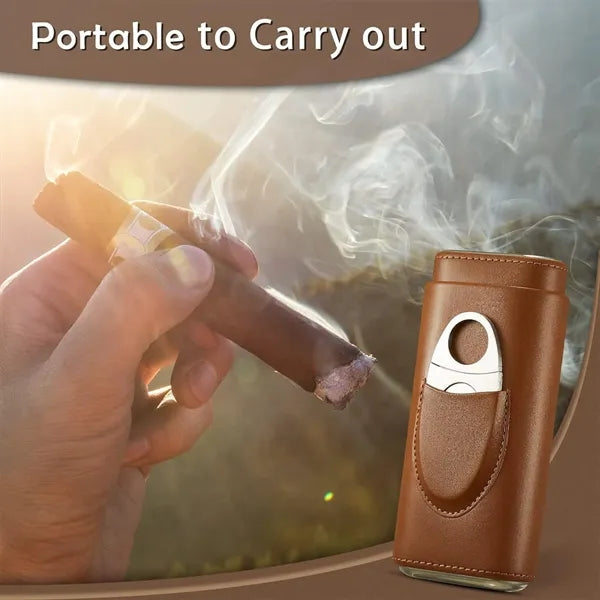 Cigar Gift Box Case Portable With Cutter