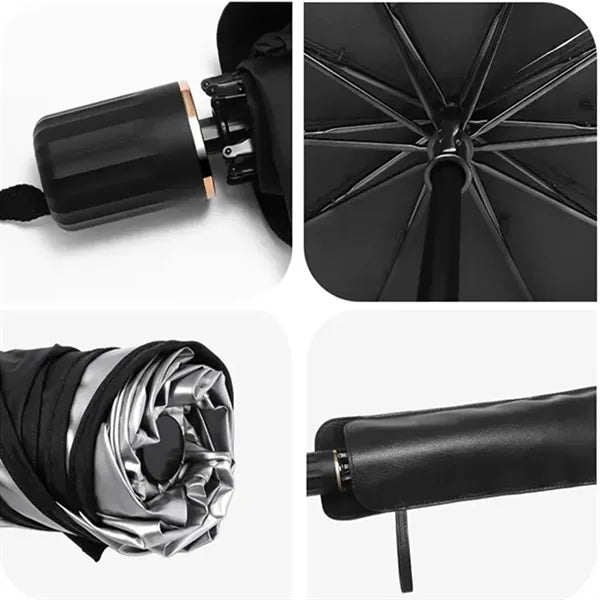 Car Windshield Sun Shade Umbrella With Storage Pouch
