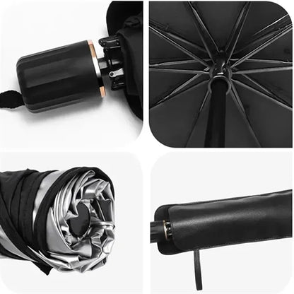 Car Windshield Sun Shade Umbrella With Storage Pouch