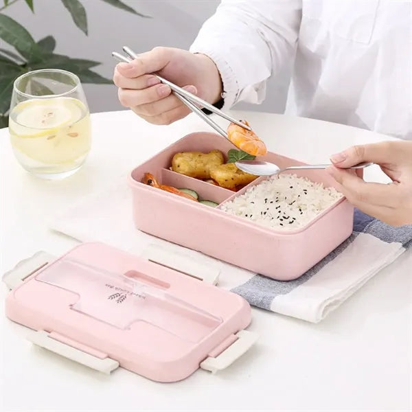 1L Thickened Portable Insulated Lunch Box (With Cutlery Set)