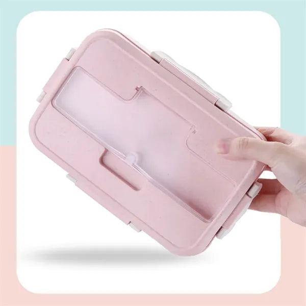 1L Thickened Portable Insulated Lunch Box (With Cutlery Set)