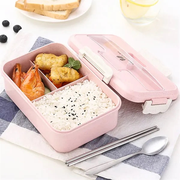 1L Thickened Portable Insulated Lunch Box (With Cutlery Set)