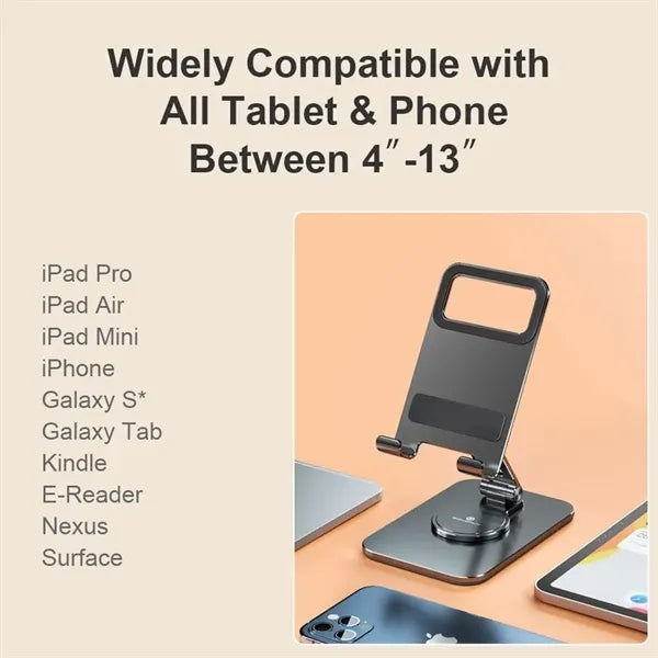 Phone Tablet Holder with 360 Rotating Base