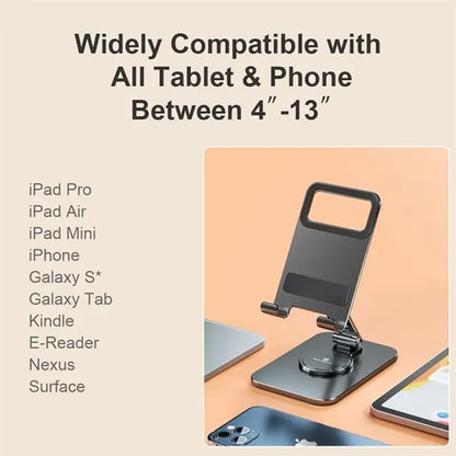 Phone Tablet Holder with 360 Rotating Base