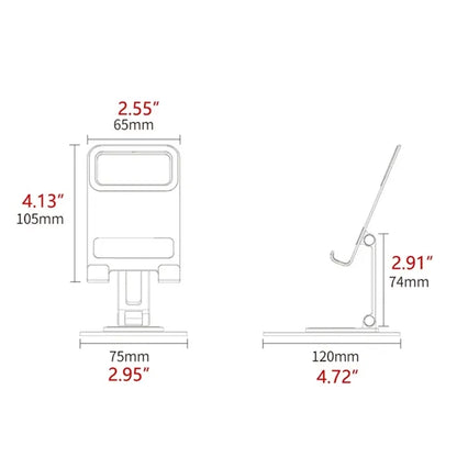Phone Tablet Holder with 360 Rotating Base