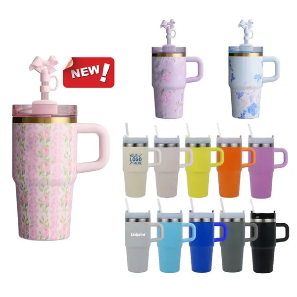Mini Tumbler With Handle Insulated Cup With Lid And Straw