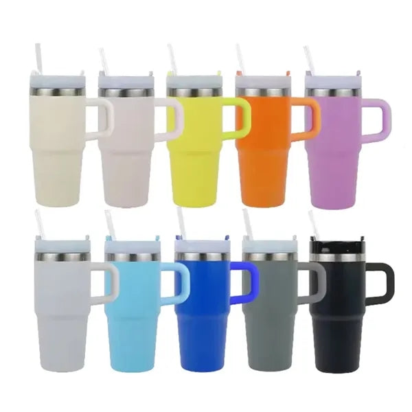 Mini Tumbler With Handle Insulated Cup With Lid And Straw