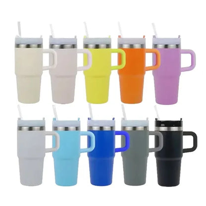 Mini Tumbler With Handle Insulated Cup With Lid And Straw