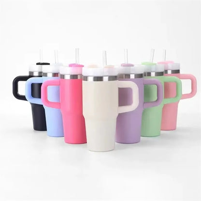 Mini Tumbler With Handle Insulated Cup With Lid And Straw