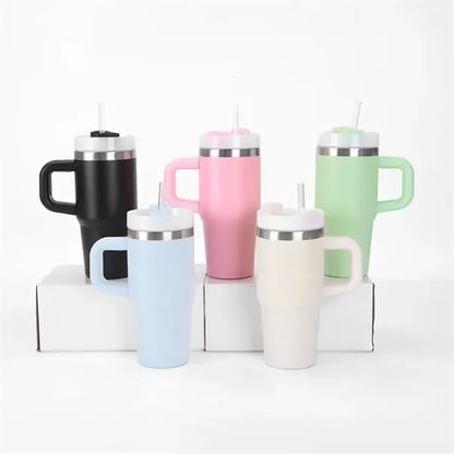 Mini Tumbler With Handle Insulated Cup With Lid And Straw