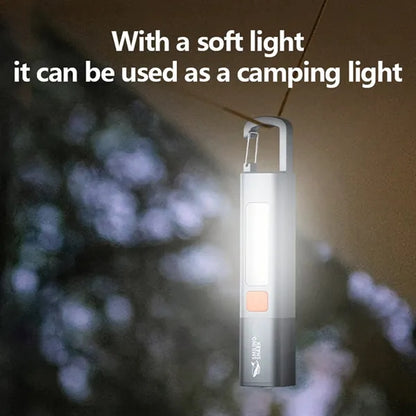 Compact Rechargeable LED Flashlight with Hook