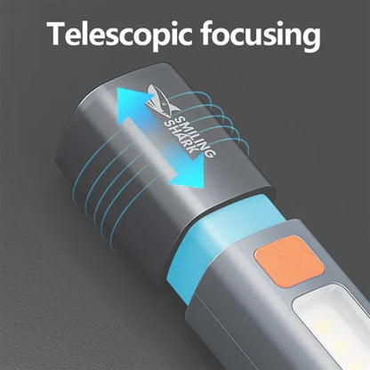 Compact Rechargeable LED Flashlight with Hook