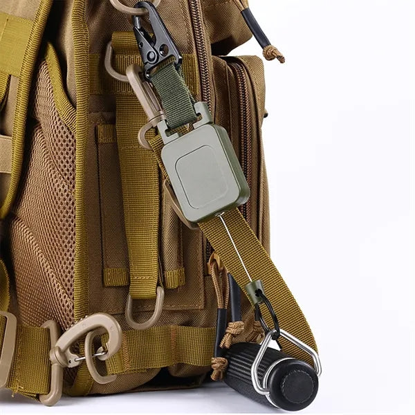 Retractable Badge Reel with Carabiner and Metal Clip