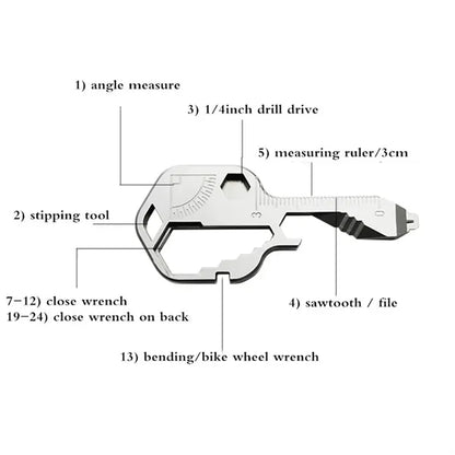 24-in-1 Stainless Steel Multifunctional Key Tool