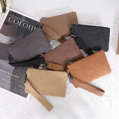 Compact Canvas Wristlet Wallet