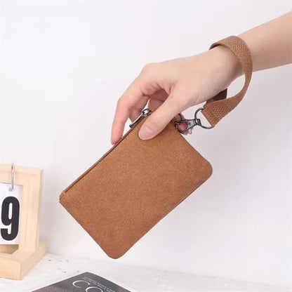 Compact Canvas Wristlet Wallet