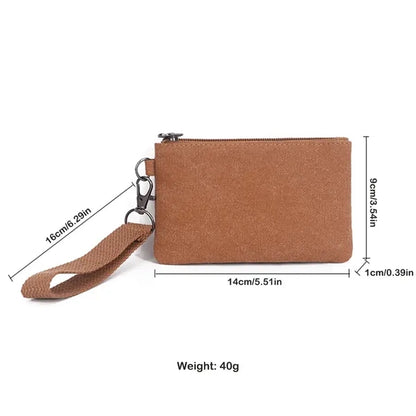 Compact Canvas Wristlet Wallet