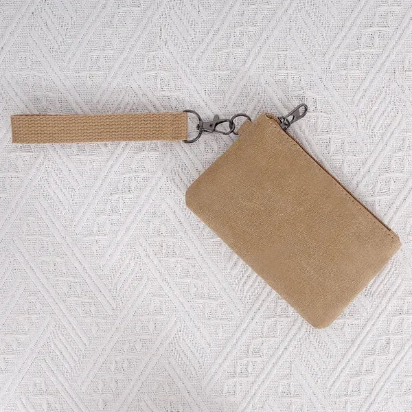 Compact Canvas Wristlet Wallet
