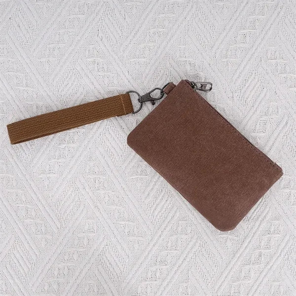 Compact Canvas Wristlet Wallet