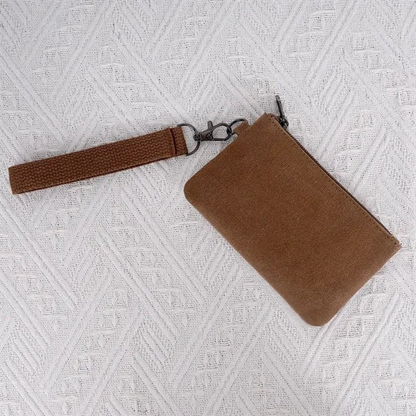 Compact Canvas Wristlet Wallet