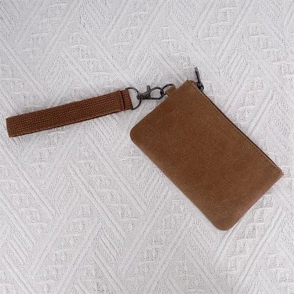 Compact Canvas Wristlet Wallet