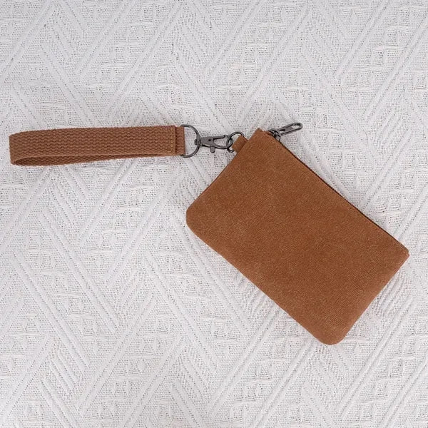 Compact Canvas Wristlet Wallet