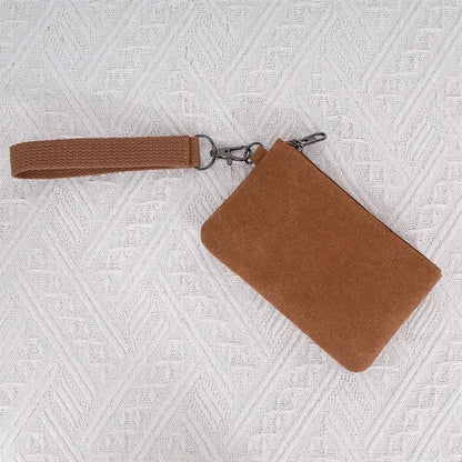 Compact Canvas Wristlet Wallet