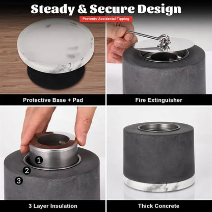 Portable Indoor or Outdoor Mini Small Concrete Fire Pit