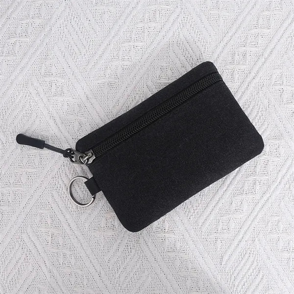 Compact Canvas Coin and Key Pouch