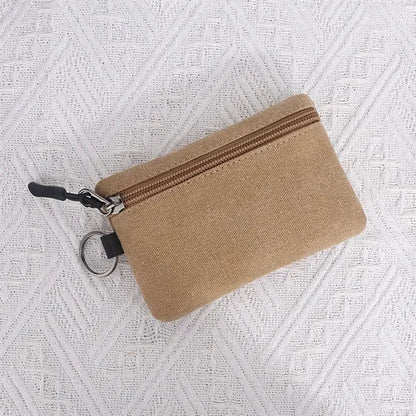 Compact Canvas Coin and Key Pouch