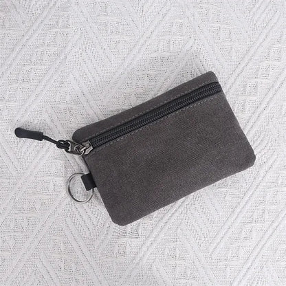 Compact Canvas Coin and Key Pouch